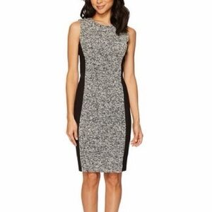 Calvin Klein Tweed Colorblock Sleeveless Sheath Dress - Size 6